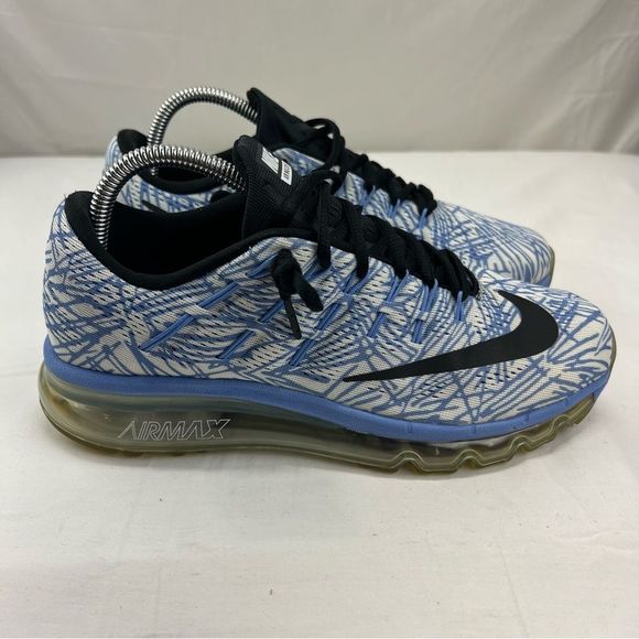 Nike Air Max 2016 Running Shoes Womens 8.5 White Blue Breathable Mesh 818101 400 - Picture 4 of 9